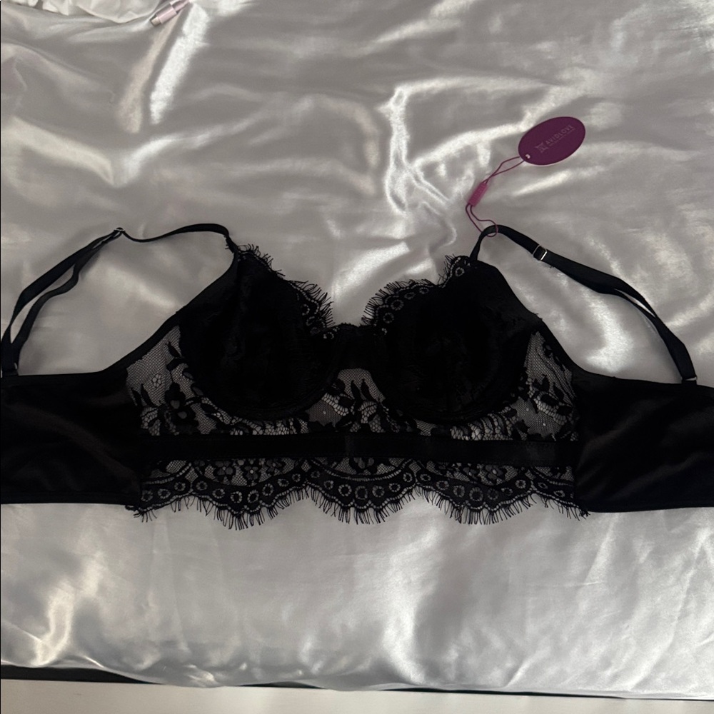 Elegant Black Lace Underwire Bra